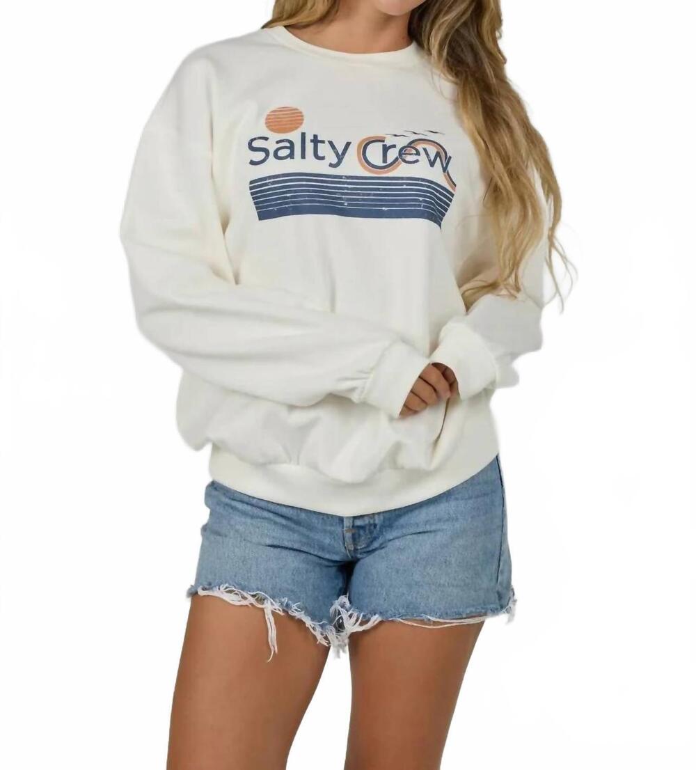 NEW SALTY CREW sunny side long sleeve sweatshirt in off white